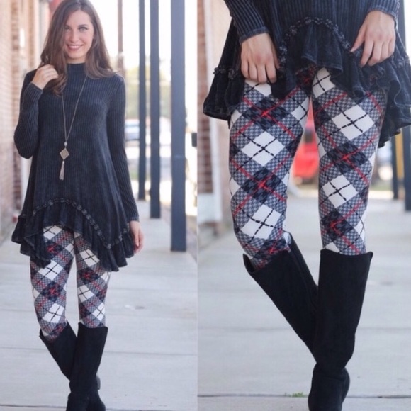 Pants - Red White and Black Leggings